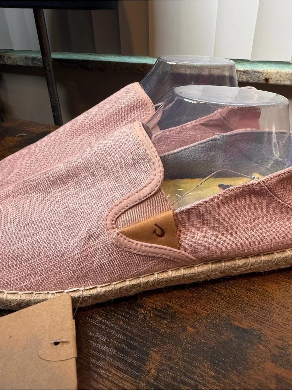 Olukai  Women Pa'a Kapa Espadrille Linen Slip On Rose Pink Size W11 NEW